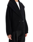 Toteme - Black Wool Ribbed Cardigan With Shawl Collar