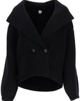 Toteme - Black Wool Ribbed Cardigan With Shawl Collar