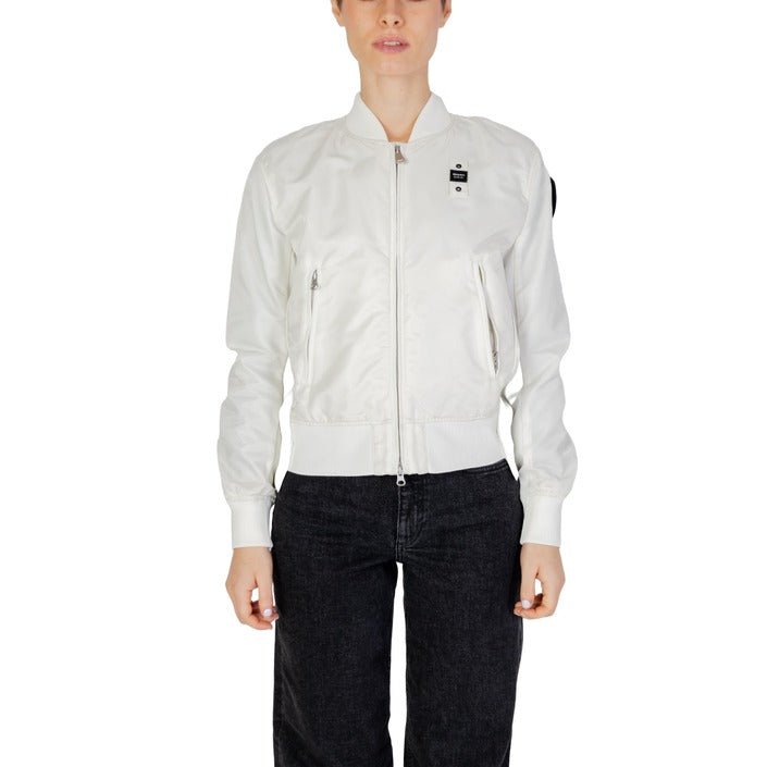 Blauer Logo Patch Zip Fastening Jacket White - Princess Attitude