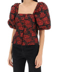 Ganni - Blouse In Floral Jacquard