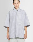 Bottega Veneta - Striped Cotton Overshirt With Bv Embroidery - Princess Attitude