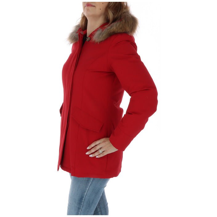 Breras Milano Feather Down Hooded Parka Jacket Red - Princess Attitude