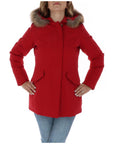 Breras Milano Feather Down Hooded Parka Jacket Red - Princess Attitude