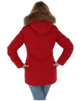 Breras Milano Feather Down Hooded Parka Jacket Red - Princess Attitude