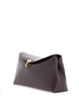 Toteme - Brown Calfskin T-Lock Clutch With Adjustable Strap