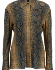 Norma Kamali - Brown Python Print Long Sleeve Shirt