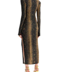 Norma Kamali - Brown Slim Fit Long Python Effect Dress