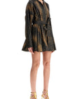 Norma Kamali - Brown Snake Print Oversized Mini Dress