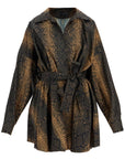 Norma Kamali - Brown Snake Print Oversized Mini Dress