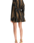 Norma Kamali - Brown Snake Print Oversized Mini Dress