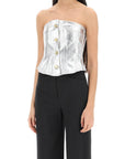 Ganni - Bustier Top In Foil Denim