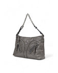 Replay Faux Suede Chain Strap Shoulder Bag Grey