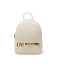 Love Moschino Bold Logo Lettering Backpack Beige