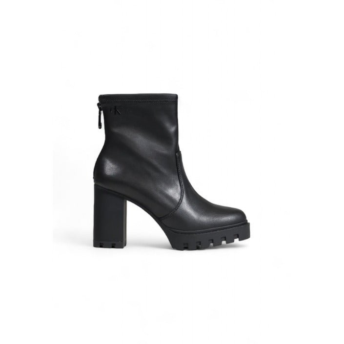 Calvin Klein Faux Leather Rear Zip Platform Heeled Boots - Princess Attitude