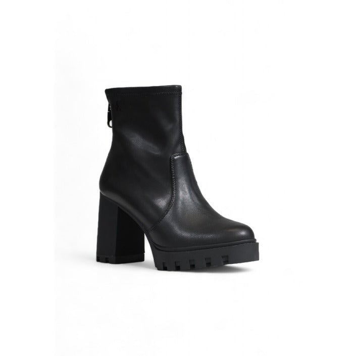 Calvin Klein Faux Leather Rear Zip Platform Heeled Boots - Princess Attitude