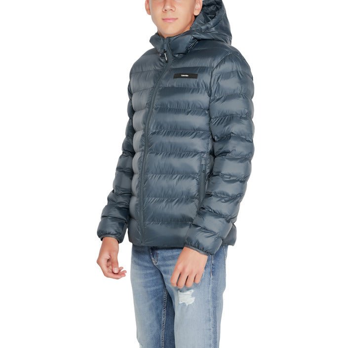 Calvin Klein Hooded And Quilted Packable Jacket Blue - Princess Attitude