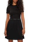 Calvin Klein Jeans Logo Tape Skater Dress Black - Princess Attitude