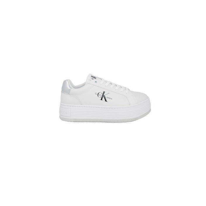 Calvin Klein Jeans Platform Leather Sneakers White - Princess Attitude