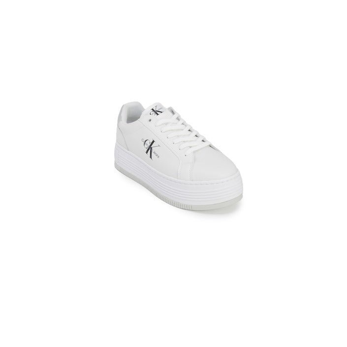 Calvin Klein Jeans Platform Leather Sneakers White - Princess Attitude