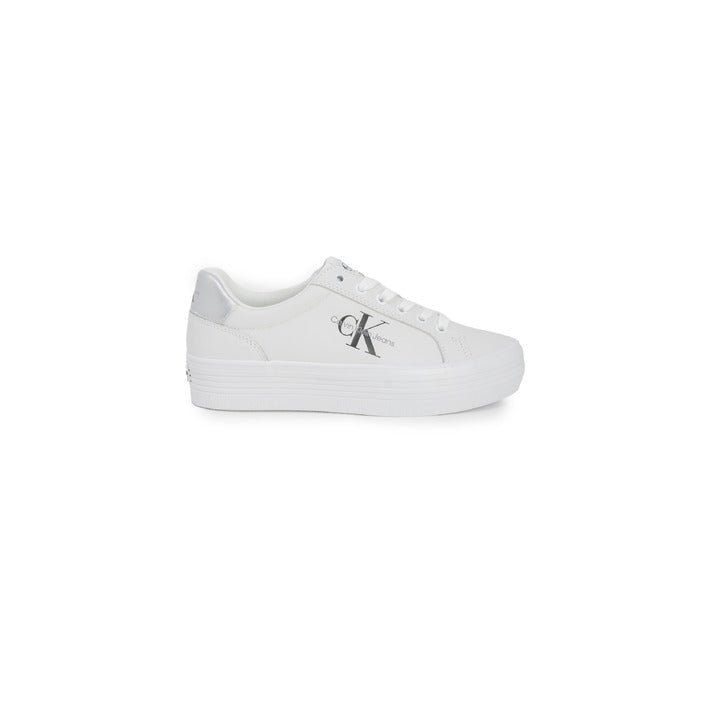 Calvin Klein Lace Up Platform Leather Sneakers White - Princess Attitude