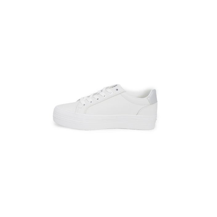 Calvin Klein Lace Up Platform Leather Sneakers White - Princess Attitude