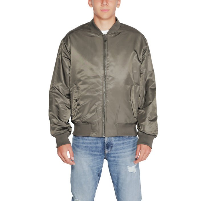 Calvin Klein Nylon Padded Bomber Jackets Grey - Princess Attitude