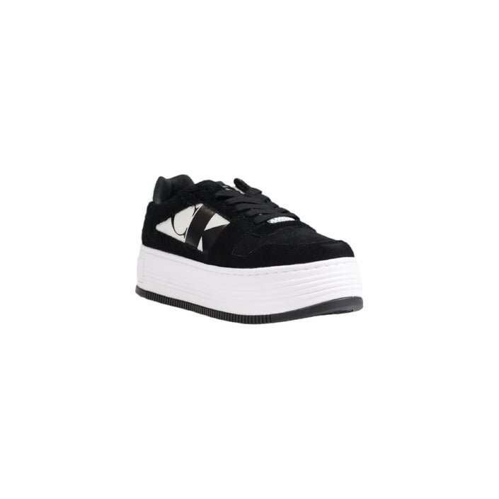 Calvin Klein Platform Suede Leather Trainer Sneakers Black - Princess Attitude