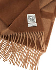 Toteme - Camel Wool Jacquard Monogram Scarf Made In Italy