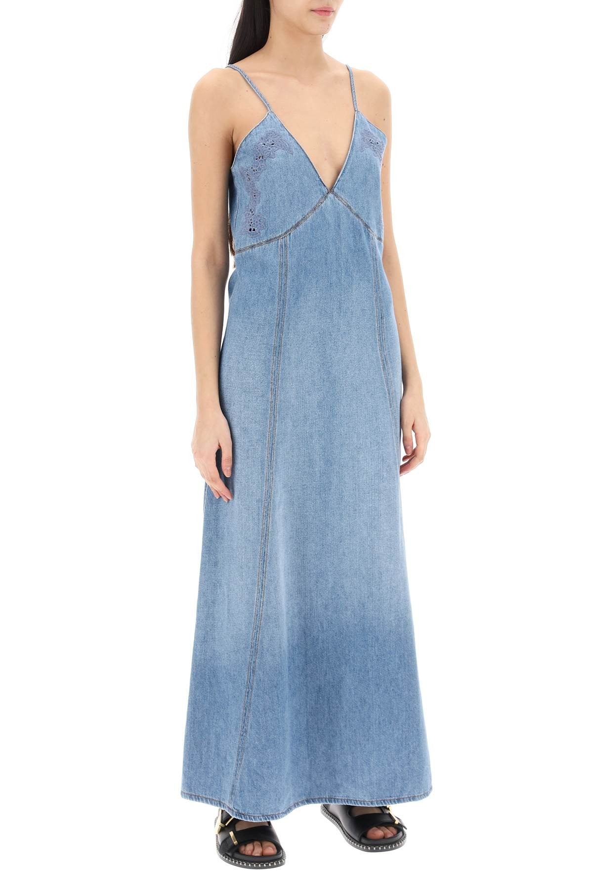 Chloe' - Denim Maxi Dress For Women - Princess Attitude