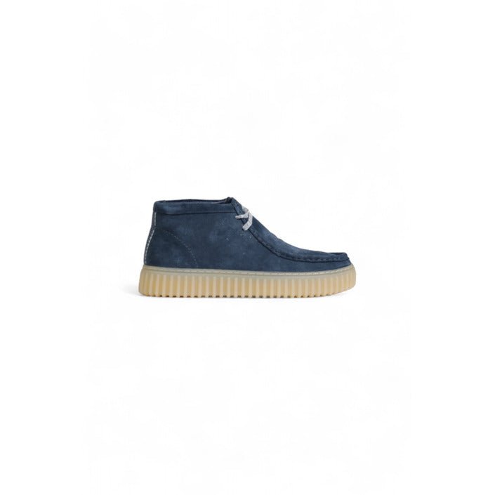 Clarks Torhill Hi Lace Up Suede Shoes Navy Blue - Princess Attitude