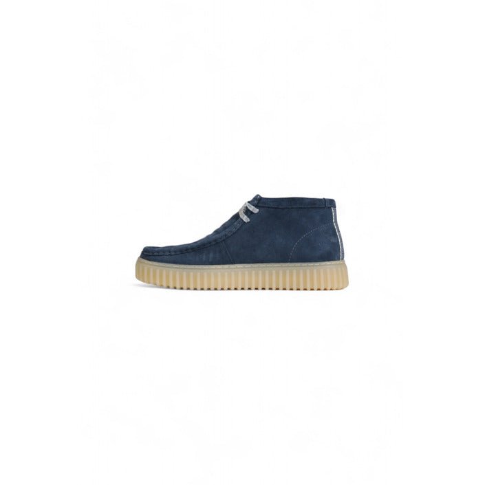 Clarks Torhill Hi Lace Up Suede Shoes Navy Blue - Princess Attitude