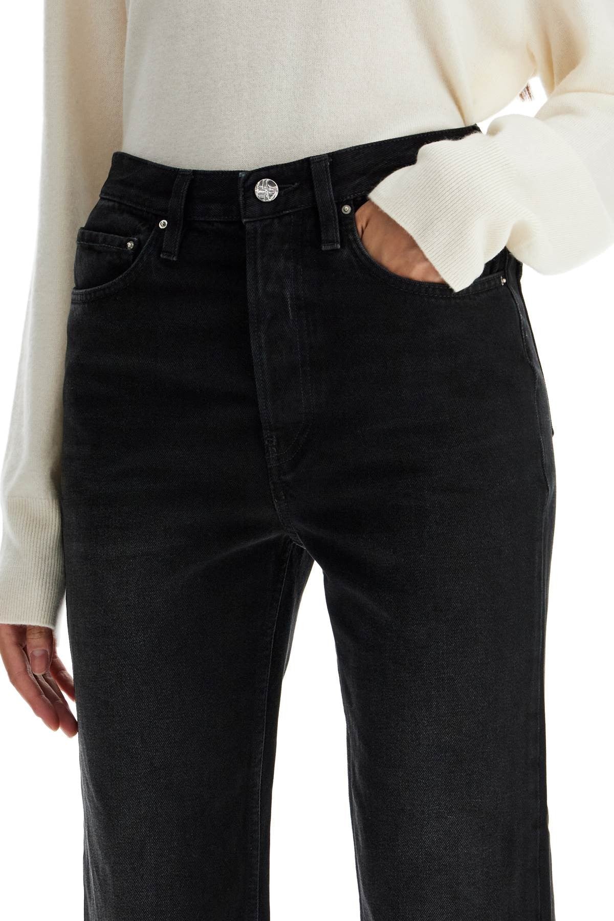 TOTEME - classic fit jeans with frayed hemline