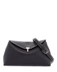 Toteme - Clutch T-Lock Black Grain Leather With Adjustable Shoulder Strap