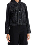 Ganni - Cut\N\Nshort Denim Jacket With Laser-Cut