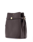 Toteme - Dark Brown Calfskin Bucket Bag With Decorative Belt