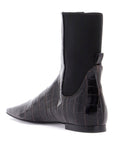 Toteme - Dark Brown Crocodile Effect Leather Chelsea Boots