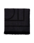 Toteme - Dark Grey Wool And Cashmere Scarf With Monogram Pattern