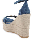 Versace - Denim Barocco Wedge Sandals