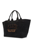 Ganni - Denim Logo Tote Bag With 9