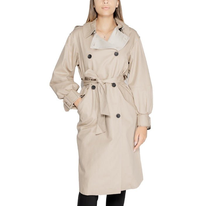 Desigual Combined Long Trench Coat Beige - Princess Attitude