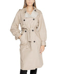 Desigual Combined Long Trench Coat Beige - Princess Attitude