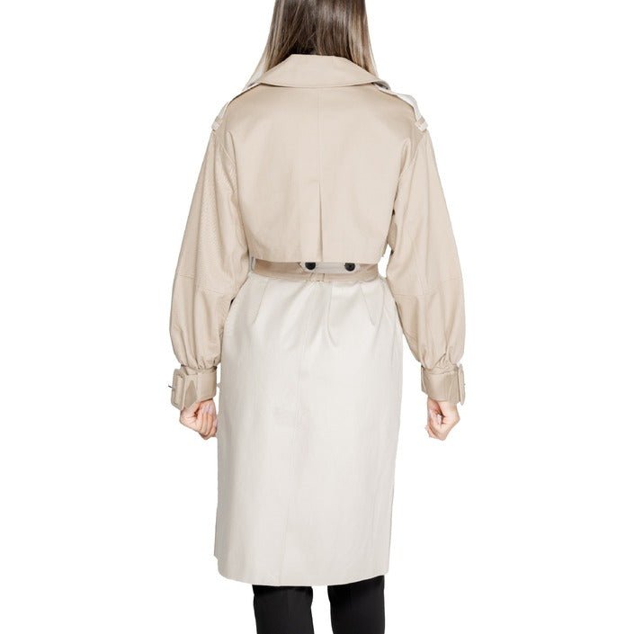 Desigual Combined Long Trench Coat Beige - Princess Attitude