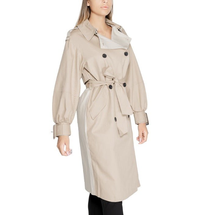 Desigual Combined Long Trench Coat Beige - Princess Attitude