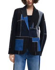 Desigual Combined Patchwork Blazer Black - Princess Attitude