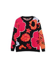 Desigual Floral Crew Neck Sweater Black - Princess Attitude