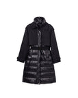 Desigual Hybrid Padded Down Long Coat Black - Princess Attitude