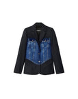 Desigual Hybrid Trucker Demin Polyester Jacket Black - Princess Attitude