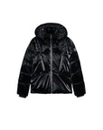 Desigual Metallic Quilted Coat With Hood Black - Princess Attitude