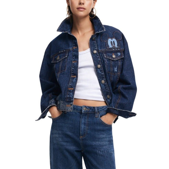 Desigual Mickey Stitched Trucker Jacket Blue - Princess Attitude