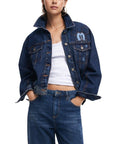 Desigual Mickey Stitched Trucker Jacket Blue - Princess Attitude